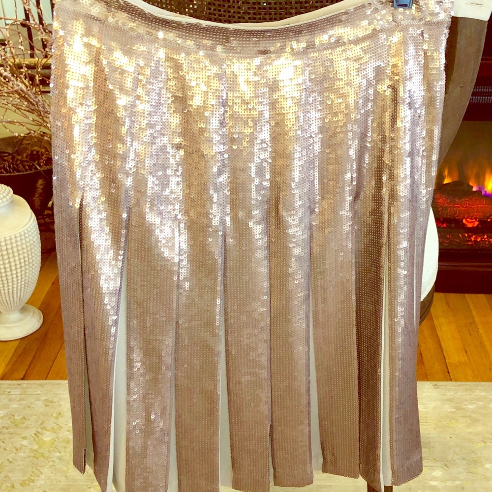 BCBG Maxazria Gold pleated skirt